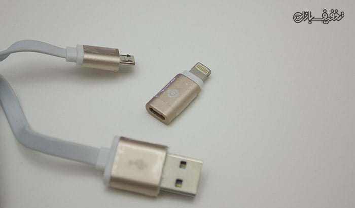 کابل تبدیل میکرو یو اس بی و لایتنینگ به USB برند TOTU