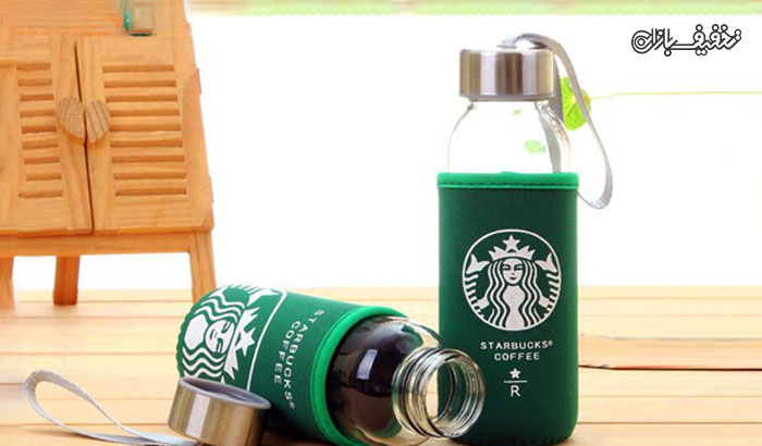 بطری شیشه ای طرح استارباکس Starbucks