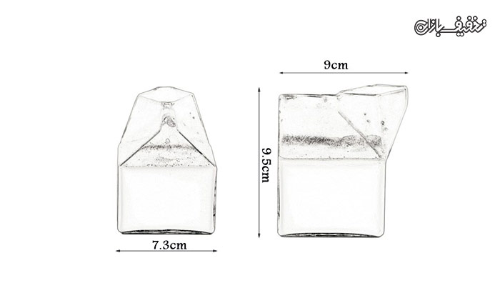 ظرف شیشه ای طرح پاکت شیر