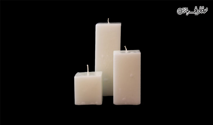 شمع مربع قطر 5 سفید Orkid موجود در سایز کوچک