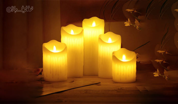 شمع پلاستیکی شعله متحرک باتری خور LED Plastic Swinging Candle
