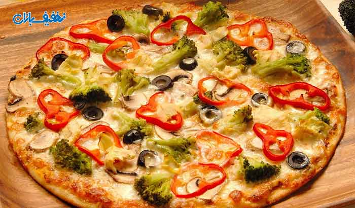 پیتزا سبزیجات بزرگ در فست فود بین المللی بابا علی 