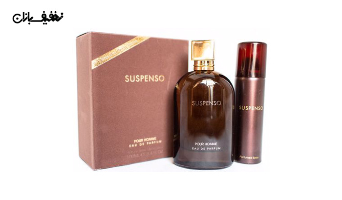 ادکلن مردانه سوسپنسو Suspenso همراه با اسپری برند فراگرنس ورد Fragrance World