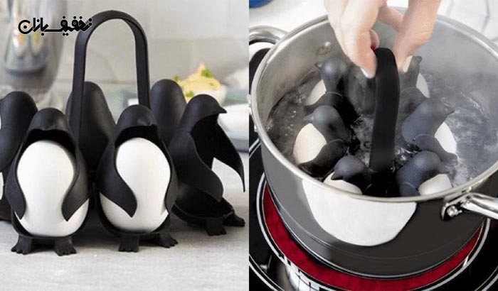 ظرف دو کاره نگهدارنده و پخت تخم مرغ طرح پنگوئن