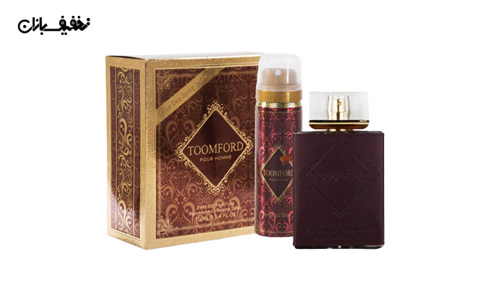 ادکلن مردانه تومفورد Toomford همراه با اسپری برند فراگرنس ورد Fragrance World
