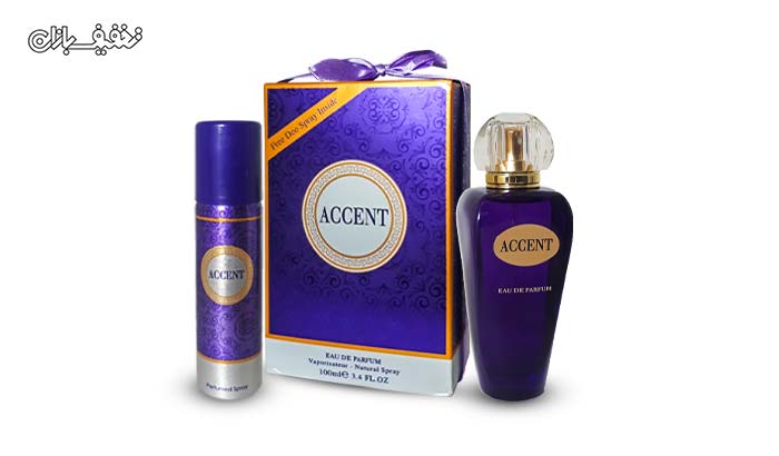 عطر زنانه - مردانه Accent اکسنت همراه با اسپری برند Fragrance world فرگرانس ورد