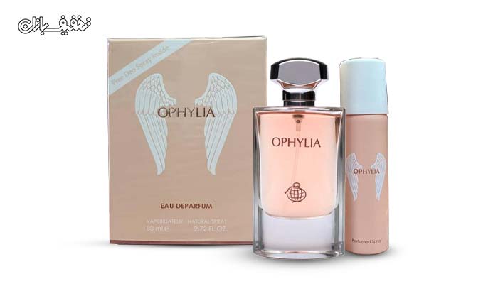 عطر زنانه Ophylia اوفیلیا همراه با اسپری برند Fragrance World فرگرانس