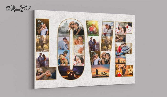 طراحی و چاپ عکسهای شخصی به صورت قاب عشق در سایز 30*40 به همراه شاسی ویژه ولنتاین در آتلیه رزت