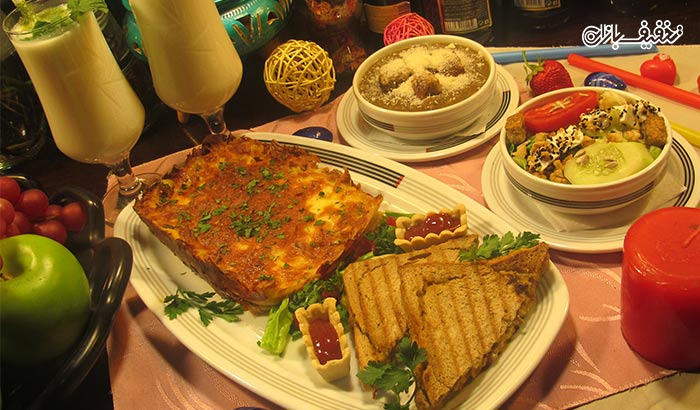 پکیج 2 نفره ویژه لازانیا با مخلفات کامل در کافه رستوران گلزار