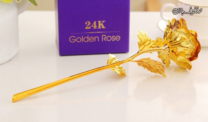 پکیج کادویی گل رز طلای نانو به همراه شناسنامه